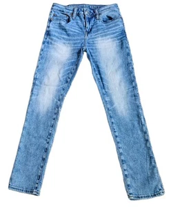 American Eagle Airflex 360 Jeans 30x30 Blue Skinny Straight Light Wash Preppy - Picture 1 of 14