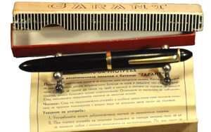 "Garant" Nilor Vtg Black>  Piston Filler "F" nib  German c.1961's Fountain pen - Picture 1 of 15