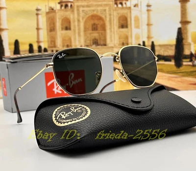 RAY-BAN RB3548N ШЕСТИУГОЛЬНЫЕ СОЛНЦЕЗАЩИТНЫЕ ОЧКИ 51 ММ ЗЕЛЕНЫЙ G-15 ОБЪЕКТИВ ЗОЛОТОЙ ОПРАВЫ УНИСЕКС - Изображение 1 из 4