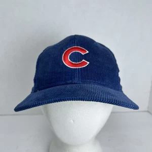 Vtg Chicago Cubs Hat Blue Corduroy MLB SnapBack Cap The G Cap Grosscap - Picture 1 of 11