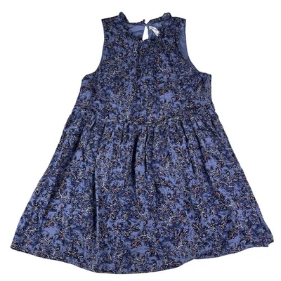 Lucky Brand Dress Womens Large Blue Floral Sleeveless Keyhole Boho Casual Summer - Image 1 of 4