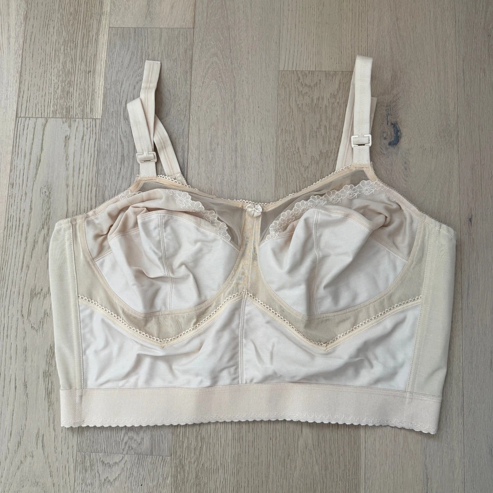 Goddess Womens Longline Bra Sz 50C Beige GD1304 Full Coverage Soft Cup Plus Size - Image 1 of 4