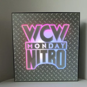WCW Monday Nitro Wrestling Logo 3D printed 9 1/4" x 9 " LED Lightbox - Picture 1 of 8