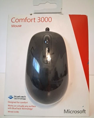 Microsoft Comfort 3000 Mouse Bluetrack Technology Model 1479 Black New in Box - Image 1 of 4