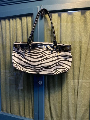 Bolso de Mano De Colección Claiborne Zebra B&W Estampado Animal Foto 1 de 2