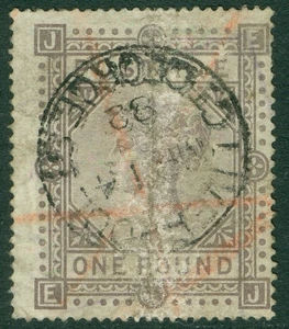 SG 129 £1 marrón-lila. Buen usado cancelado con un Liverpool, Coledge CD y rojo... - Imagen 1 de 1