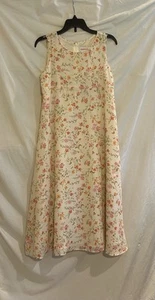 American Girl Girls Size 10 Pale Yellow Floral Sleeveless Lined Maxi Dress - Picture 1 of 12