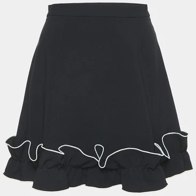 Minifalda Boutique Moschino Negra Crepé con Volantes S Foto 1 de 4