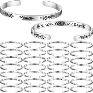 30 Pcs Inspirational Cuff Bracelets Bulk Gifts for Women Motivational Bible V... - Picture 1 of 6