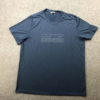 Camisa Icebreaker Para Hombres 2XL Azul Auckland Nueva Zelanda Coordenadas Gráfico Camiseta Foto 1 de 4