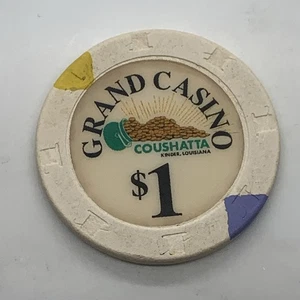 Grand Casino Coushatta $1 Gaming Chip - Kinder Louisiana H&C 1995 - Bild 1 von 2