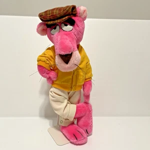 Vintage Pink Panther Plüsch 1980 Special Effects Mighty Star inkl. Fahrer Hut Ständer - Bild 1 von 9