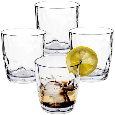 4x Camping Glas 320ml klar Wasserglas Gläser Set Acryl Party Trinkglas Weinglas - Bild 1 von 4