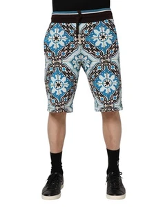Bermudas para hombre Dolce & Gabbana multicolor algodón estampado maiolica auténticas - Imagen 1 de 4