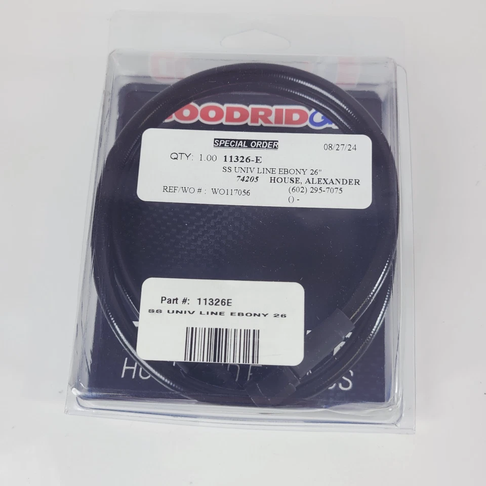 Goodridge Ébano 2 Universal Motocicleta Negro Línea de Freno 26" Para Harley-Davidson Foto 1 de 4