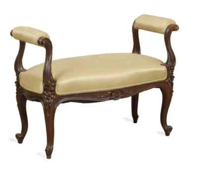 Antiguo banco francés Luis XVI ventana madera tallada Foto 1 de 4