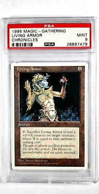 1995 MTG Magic the Gathering Chronicles Living Armor PSA 9 Only 6 Graded Higher - Image 1 of 4