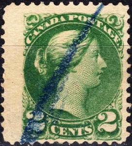 1870 CANADÁ #36 ERROR Doble impesión o IMPRESIÓN ROTA usado en muy buen estado - Imagen 1 de 4