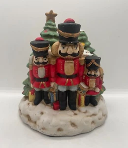 Christmas Tree Nutcracker Music Box Palm Tree 1993 Seasonal Holiday Decor 6.5" - Picture 1 of 9