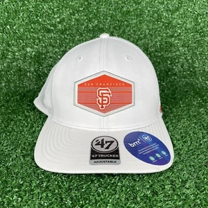 SF Giants White Trucker Hat 47 Brand Fairway Snapback Mesh Cap Baseball READ - Picture 1 of 6