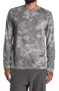 New Mens Burnside Long Sleeve Henley Shirt - Medium - Gray Tie-Dye - Picture 1 of 1