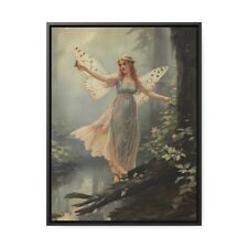 Wooden Framed Fairycore Retro Vintage Fairy Canvas 18"x 24" Best Home Decor Gift