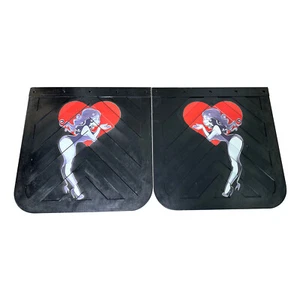 24“ x 24“ Mud Flaps with Beauty logo for Truck Semi-truck Trailer Black (2pcs) - Bild 1 von 6