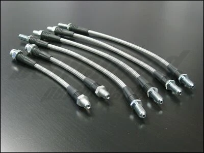 Líneas de freno trenzadas de acero inoxidable Techna-Fit 1988-1993 Saab 900 Turbo Foto 1 de 4