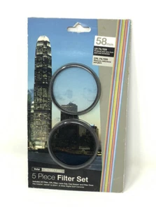 Vivitar 5 Piece Filter Set 58mm UV & CPL Filter, Lens Cap, Cap Keeper & Case - Picture 1 of 2