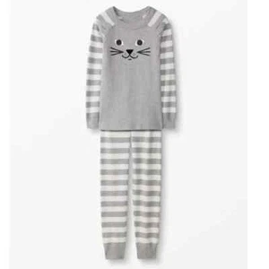 New Hanna Andersson 100% Organic Cotton Gray Cat Pajamas Size 140 10 NWT - Picture 1 of 1