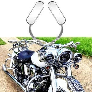 Chrome Oval Motorcycle Rear View Mirrors For Harley Electra Glide Ultra Classic - Picture 1 of 13