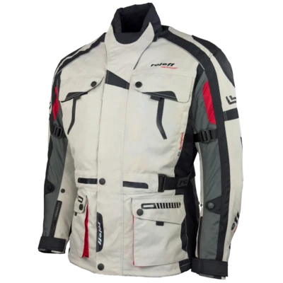 Motorradjacke lang mit Protektoren- Tourenjacke - beige/schwarz - Bild 1 von 4