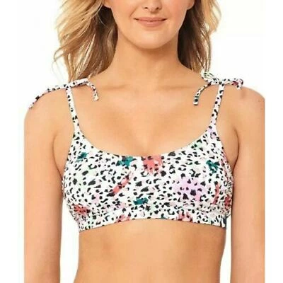 Salt+Cove Waiting Fur Shoulder Tie Bralette Swimsuit Bikini Top White XS $20 NWT - Изображение 1 из 3