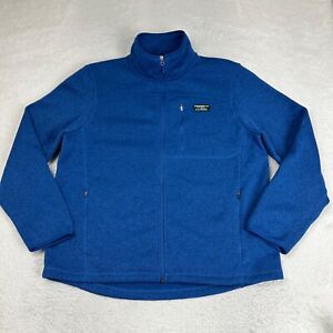 LL BEAN Fleece Jacket Sweater Men’s XL Full Zip Blue  Polyester