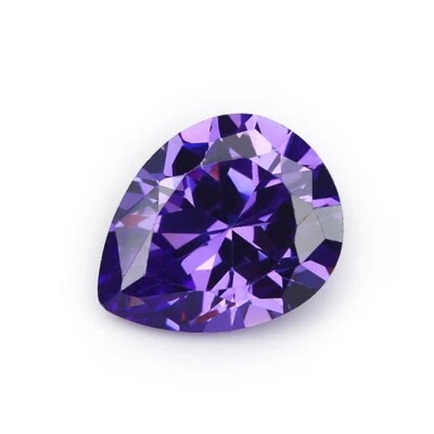 AAAAA 12x16MM 14.53CT Purple  Pear Cut Shape CZ VVS Loose Gemstones - Image 1 of 3