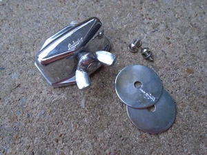 VINTAGE PRE-SERIAL LUDWIG SHELL MOUNTING BRACKET SCRIPT LOGO CHROME-NICE! - Picture 1 of 7