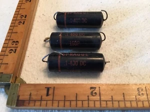 One Vintage Sprague Black Beauty 0.1 Mfd 400 volt Capacitor, 160P, used, tested - Picture 1 of 4