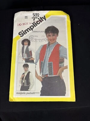 Simplicity 5132 Vintage Sewing Pattern Women's Reversible String Quilted Vest - Image 1 of 2