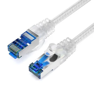 0,25m CAT 7 Kabel krosowy Kabel sieciowy Ethernet Kabel LAN 25cm - PRZEZROCZYSTY - Zdjęcie 1 z 6