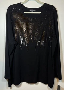 INC International Concept Mujer Core Suéter Lentejuelas Negro Talla Plus 3X Nuevo Con Etiquetas - Imagen 1 de 7