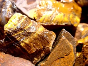 GOLD TIGER EYE rough rocks for Tumbler / Polisher - 1Lb - Picture 1 of 6