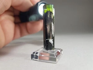 Cristallo di Tormalina Elbaite Verde Scuro con Tappo Gemma #25 - Foto 1 di 5