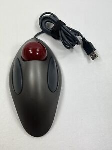 Logitech Trackman USB Red Marble Trackball Mouse T-BB14 Tested Working