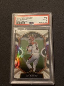 2020 Panini Select Joe Burrow RC White Prizm /35 Rookie Card PSA 9 #46 Bengals