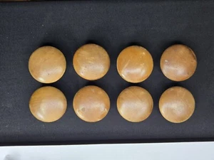 LOT OF 8 ROUND MAPLE WOOD DRAWER PULLS VINTAGE 1.5" RETRO MCM - Picture 1 of 3