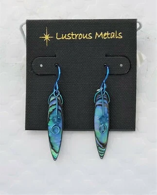 *NEW*  Abalone Pua shell Surfboard earrings * Niobium hypoallergenic earwires * - Image 1 of 3