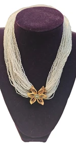 Twenty Four Strands of Hand Strung Glass seed Beads with Fancy Rhinestone Clasp - Picture 1 of 1