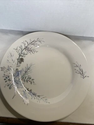 New Retired Pfaltzgraff USA WINTER FROST Dinner Plate 11 1/8" Blue Grey Mint