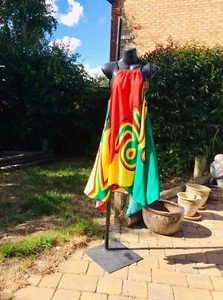 NUEVA LLEGADA... Jamaica COLOR RASTA, IRIE MAXI VESTIDO DE BATA... Talla..10-12 - Imagen 1 de 3