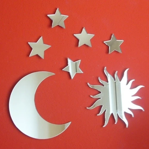 Sun, Moon & 5 Stars Bundle Acrylic Mirrors - Image 1 of 1